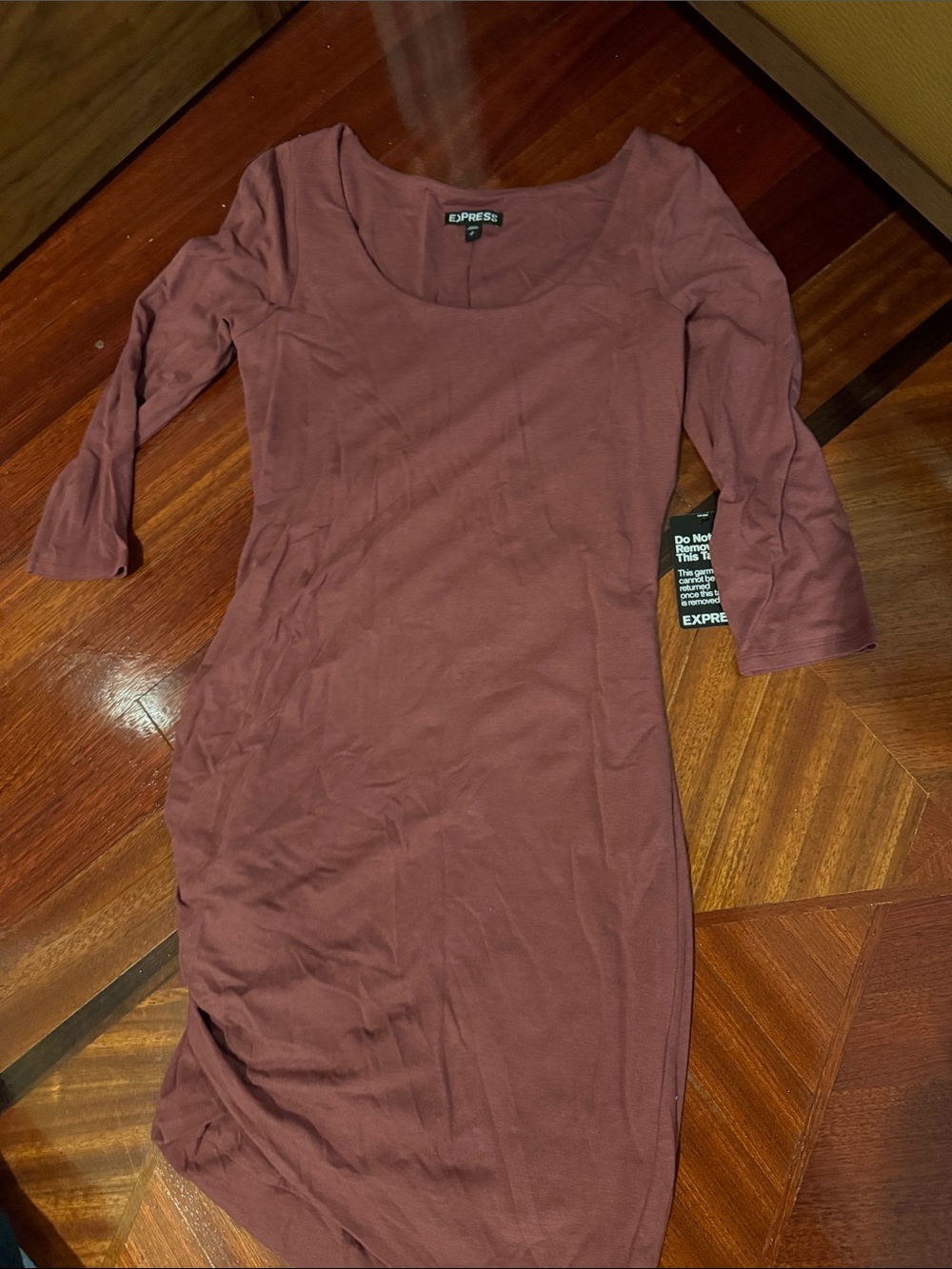Express Scoop Neck Midi Dress in Mauve Rose